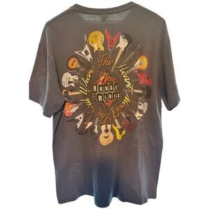 House of Blues T Shirt Mens Large Blue Guitar Logo Graphic